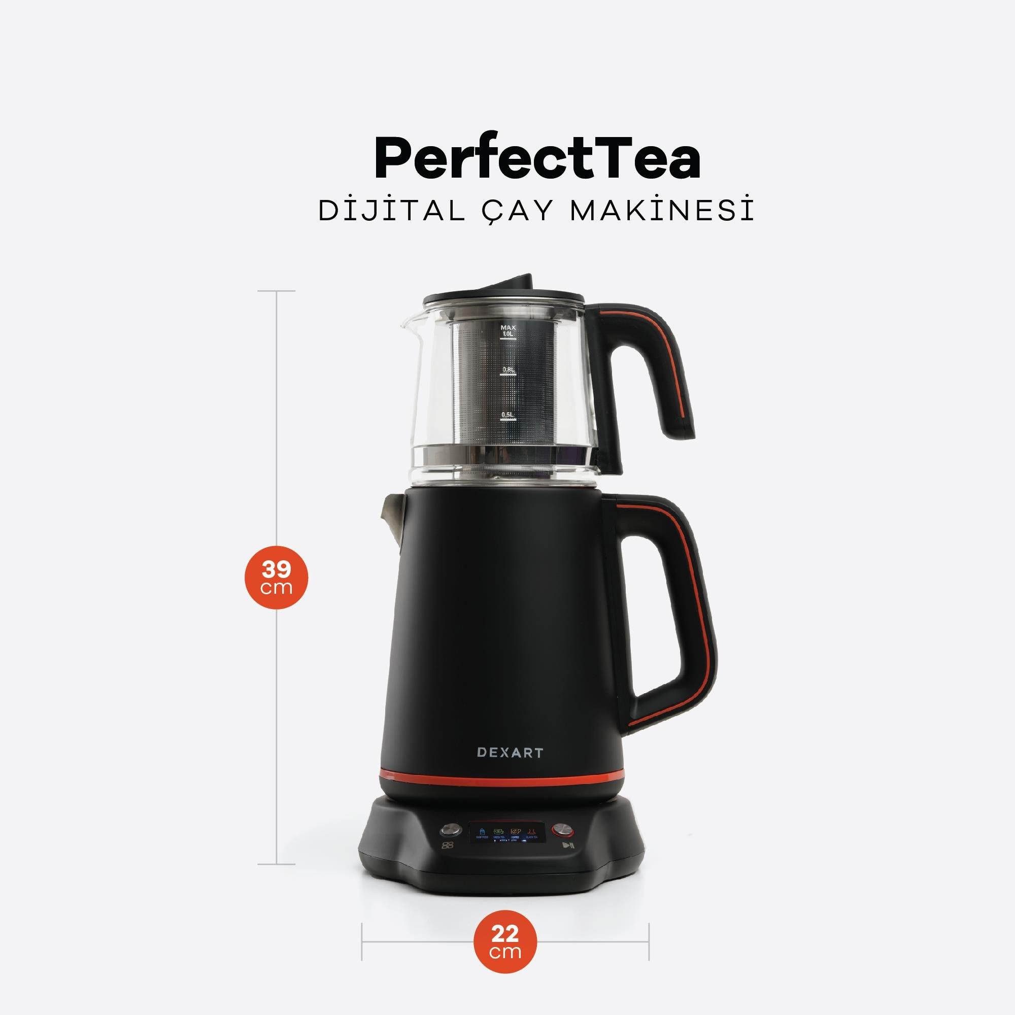 Dexart PerfectTea Dijital Çay Makinesi Black cover pic