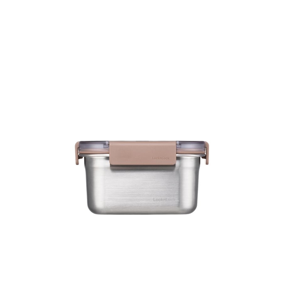 LocknLock Paslanmaz Çelik Fırın & Saklama Kabı Dörtgen Kilitli 520 ml - Kahverengi(LST602) cover pic