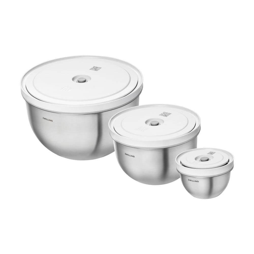 Zwilling Fresh & Save 3 Parça Paslanmaz Çelik Vakumlu Saklama Kase Seti S/M/L Boy 0 image