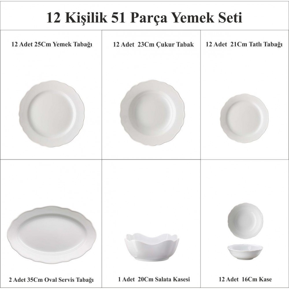 Hutschenreuther Maria Theresia Weiss 12 Kişilik Yemek Seti 51 Prç 0 image