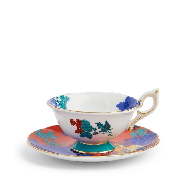 WEDGWOOD Wonderlust Golden Parrot Çay Fincanı ve Tabağı 1057271 cover pic