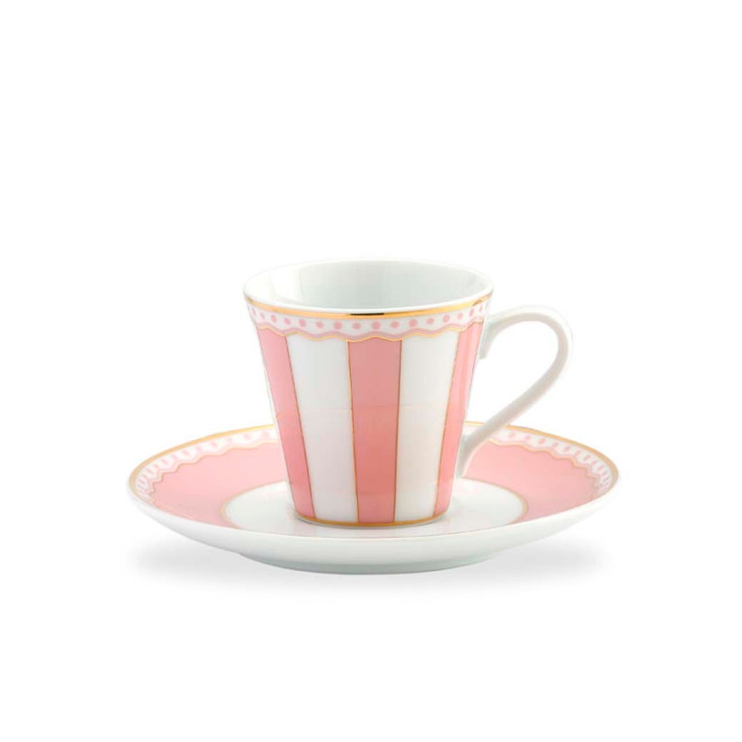 Noritake Carnivale Pembe Porselen Espresso Fincanı ve Tabağı 75ml cover pic