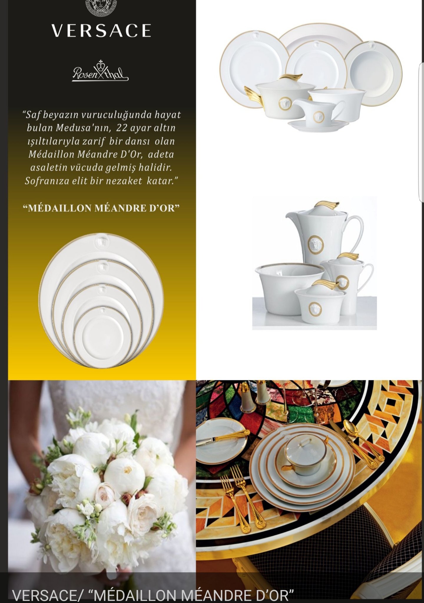 VERSACE MEDAİLLON MEANDRE D'OR ÇAY POTU 0 image
