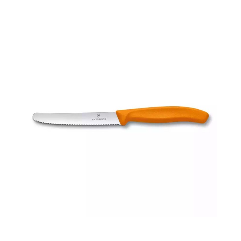 Victorinox 6.7836.L119 11cm Turuncu Tırtıklı Domates ve Sofra Bıçağı cover pic