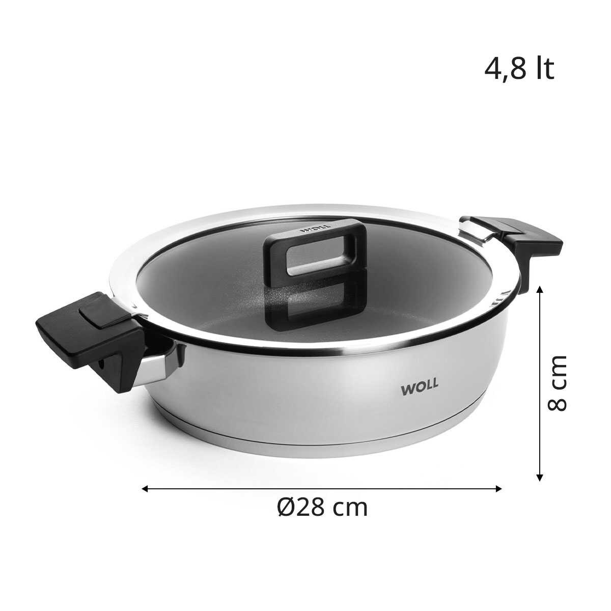 WOLL CONCEPT ÇELİK SIĞ TENCERE 28CM D-828NC 0 image