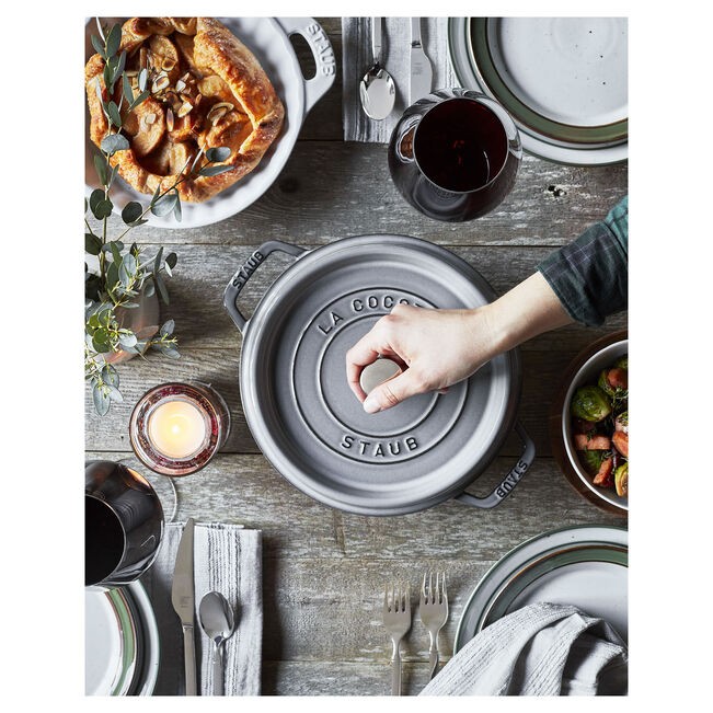 STAUB LA COCOTTE DÖKÜM TENCERE | GRAFİT GRİ | 24 CM | 3,7 L | YUVARLAK 405002460 0 image