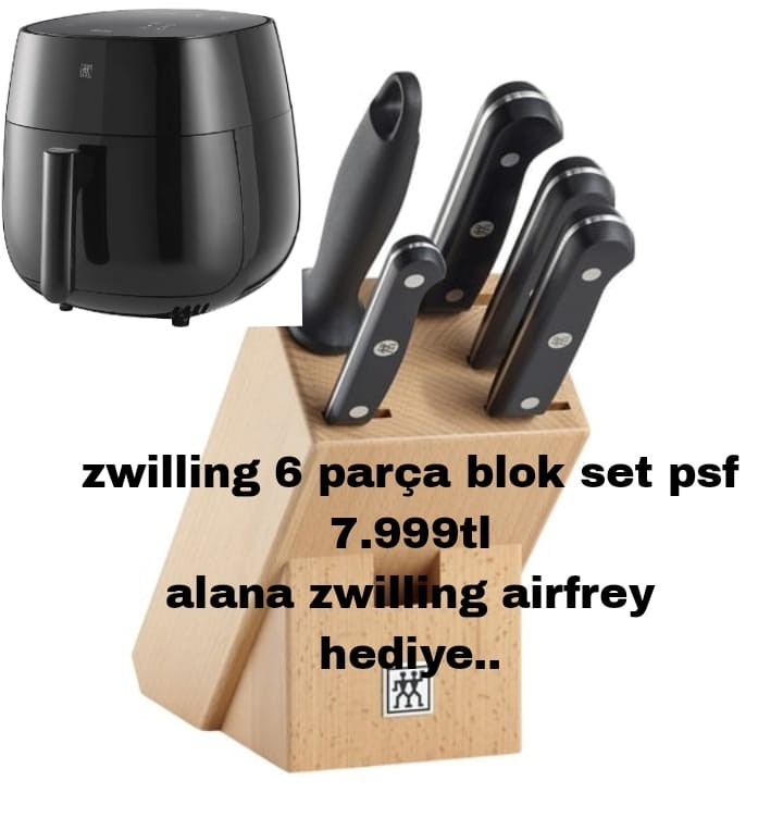 Zwilling Gourmet 6 Parça Blok Bıçak Set Alana Zwilling Airfry Hediye 0 image