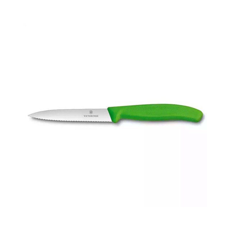 Victorinox 6.7736.L4 10cm Yeşil Tırtıklı Soyma Bıçağı cover pic