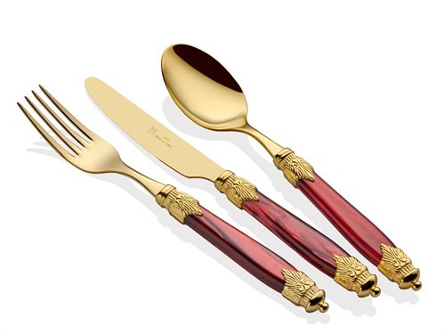 RİVADOSSİ ARİANNA ORO BORDO 75 PARÇA ÇATAL BIÇAK SETİ cover pic