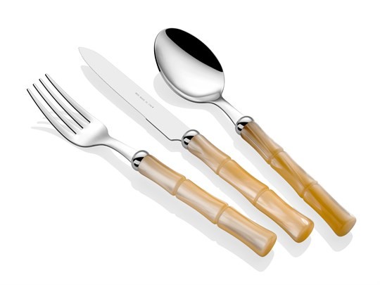 RİVADOSSİ BAMBOO KEMİK 75 PARÇA ÇATAL BIÇAK SETİ cover pic