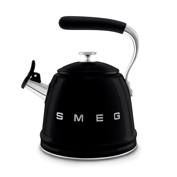 Smeg Ocak Üstü Islıklı Whistling Kettle Su Isıtıcısı Siyah CKLW2001BL cover pic