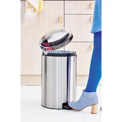 BRABANTİA NEWICON FPP MATT STEEL PEDALLI ÇÖP KUTUSU 20L BRA 111907 0 image
