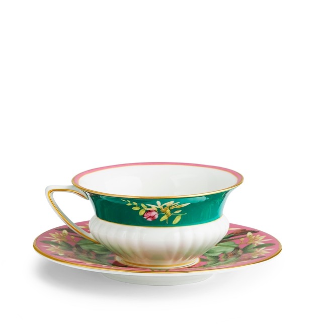 WEDGWOOD Wonderlust Pink Lotus Çay Fincanı ve Tabağı 0 image