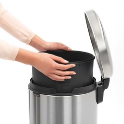 BRABANTİA NEWICON FPP MATT STEEL PEDALLI ÇÖP KUTUSU 20L BRA 111907 0 image