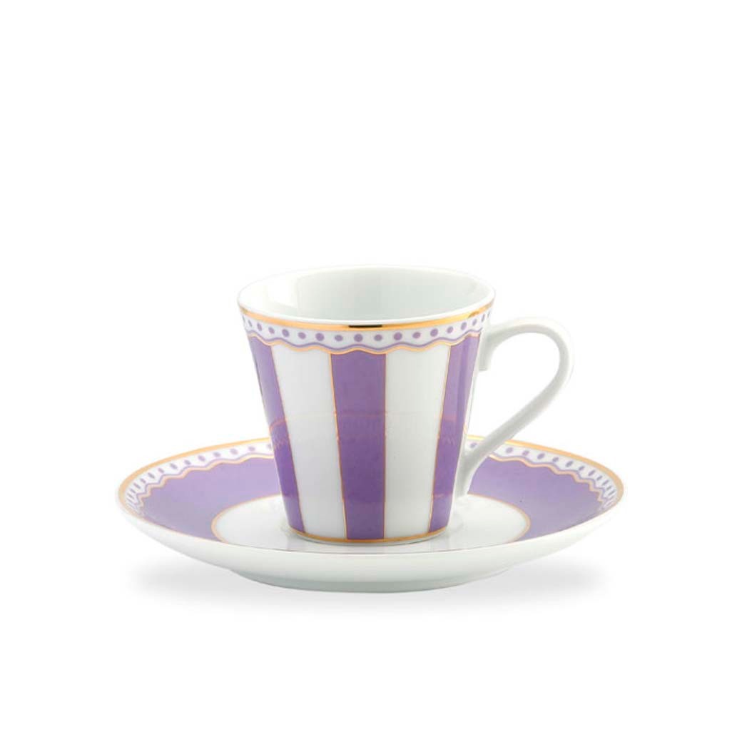 Noritake Carnivale Mor Porselen Espresso Fincanı ve Tabağı 75ml cover pic