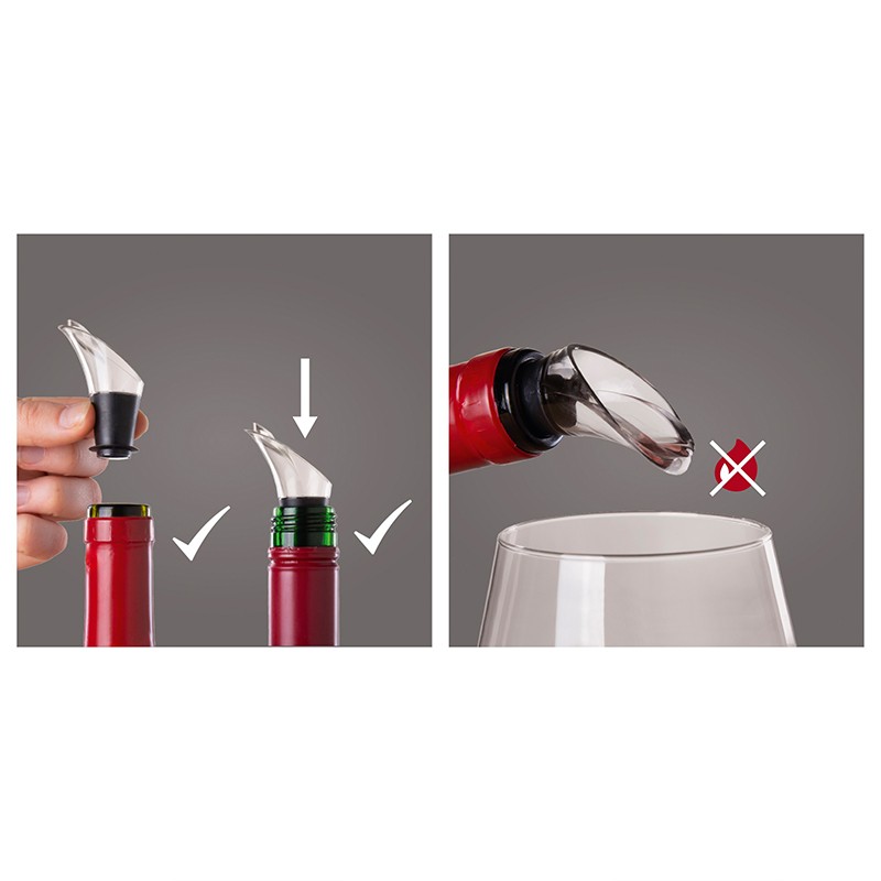Vacu Vin Şarap Servis, Kristal, 2 Parça, Siyah,(18540612) 0 image