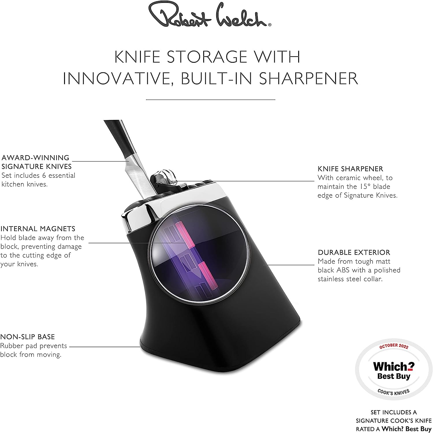 Robert Welch Bileyici ile Signature Bıçak Blok Seti SIGBK2097V/8 0 image