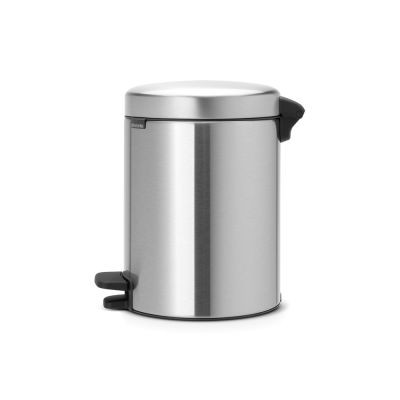 BRABANTİA NEWICON FPP MATT STEEL PEDALLI ÇÖP KUTUSU 5L 112102 0 image