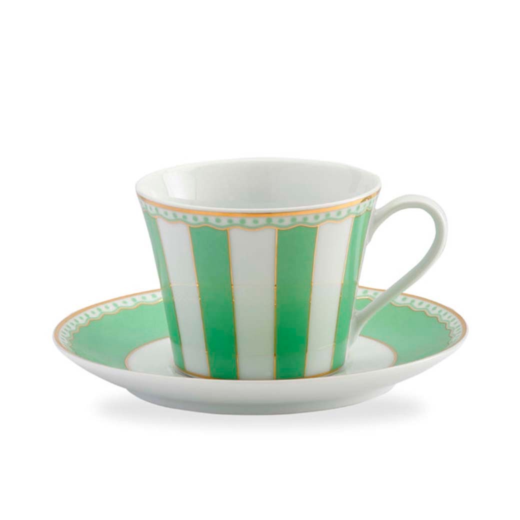 Noritake Carnivale Yeşil Porselen Çay Fincan ve Tabak 220ml cover pic