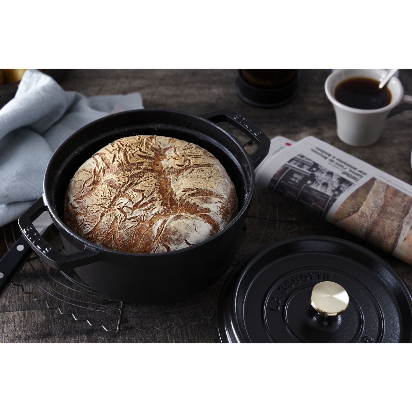STAUB LA COCOTTE DÖKÜM TENCERE | SİYAH | 20 CM | 2,2 L | YUVARLAK 405094870 0 image