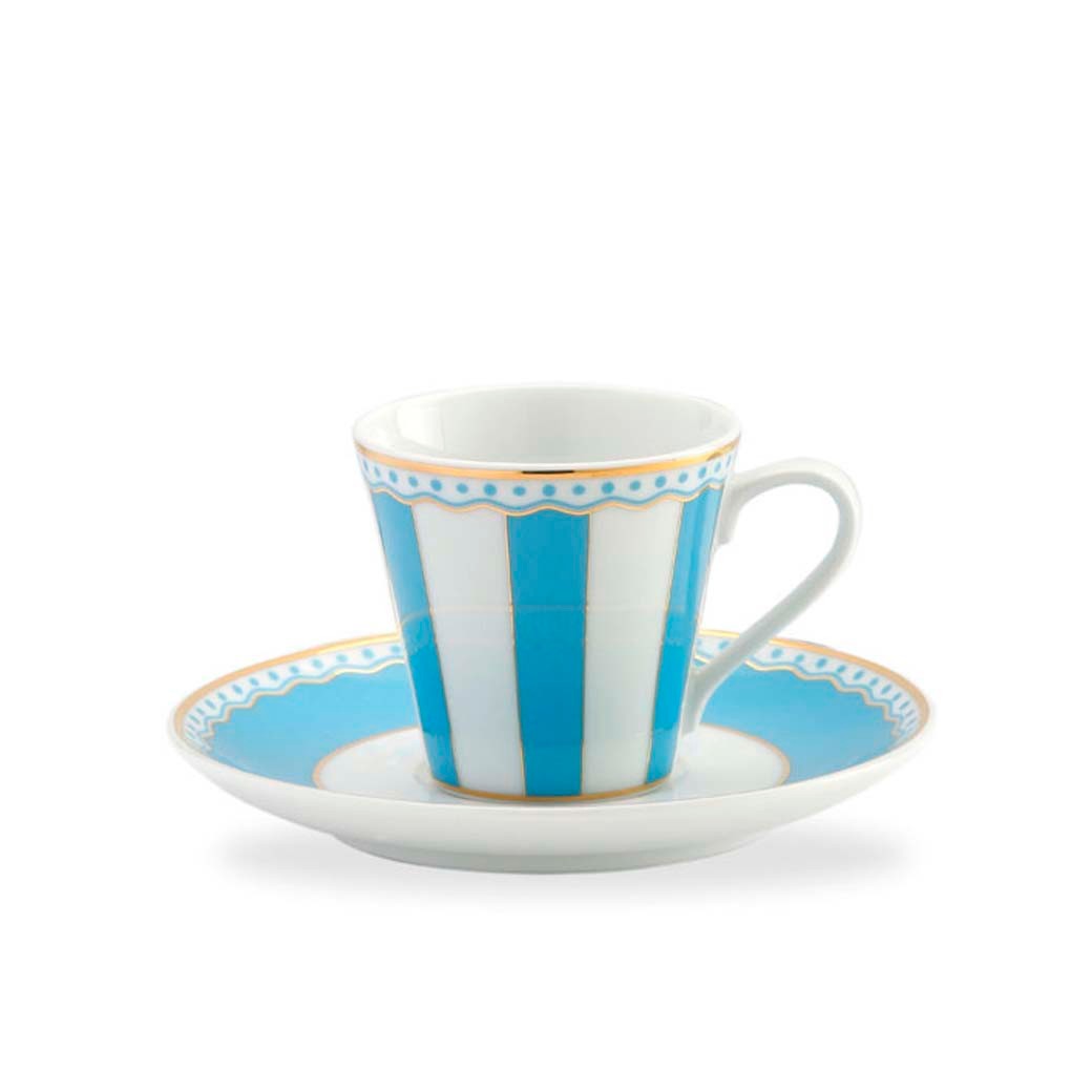 Noritake Carnivale Mavi Porselen Espresso Fincanı ve Tabağı 75ml cover pic