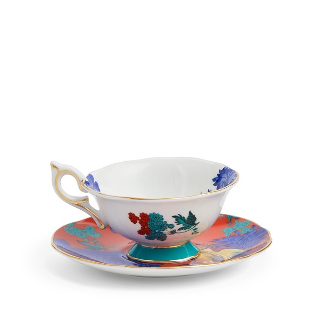 WEDGWOOD Wonderlust Golden Parrot Çay Fincanı ve Tabağı 1057271 0 image