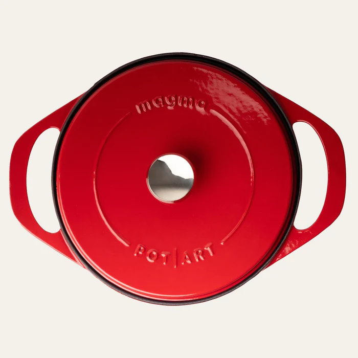 POT ART Magma Derin Döküm Tencere 28 cm Parlak Kırmızı 0 image
