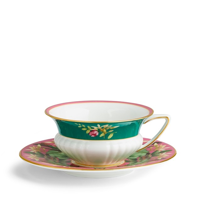 WEDGWOOD Wonderlust Pink Lotus Çay Fincanı ve Tabağı cover pic