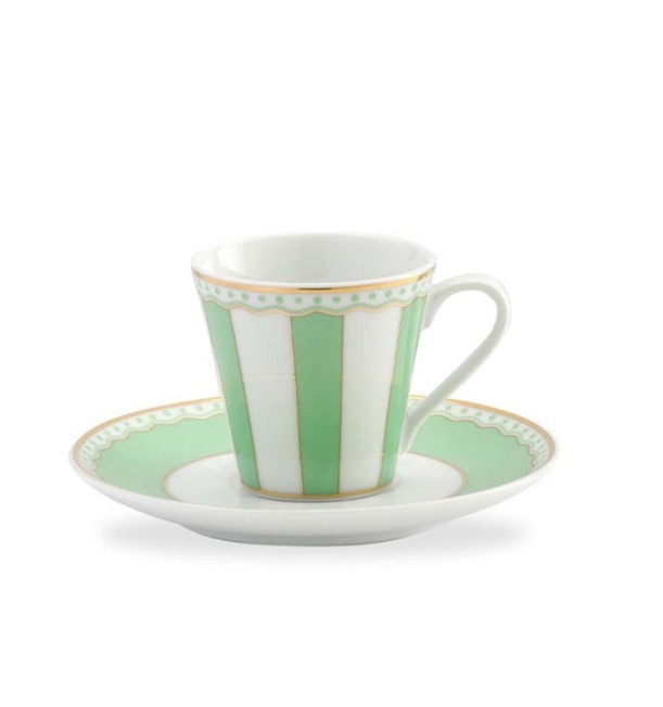 Noritake Carnivale Yeşil Porselen Espresso Fincanı ve Tabağı 75ml cover pic