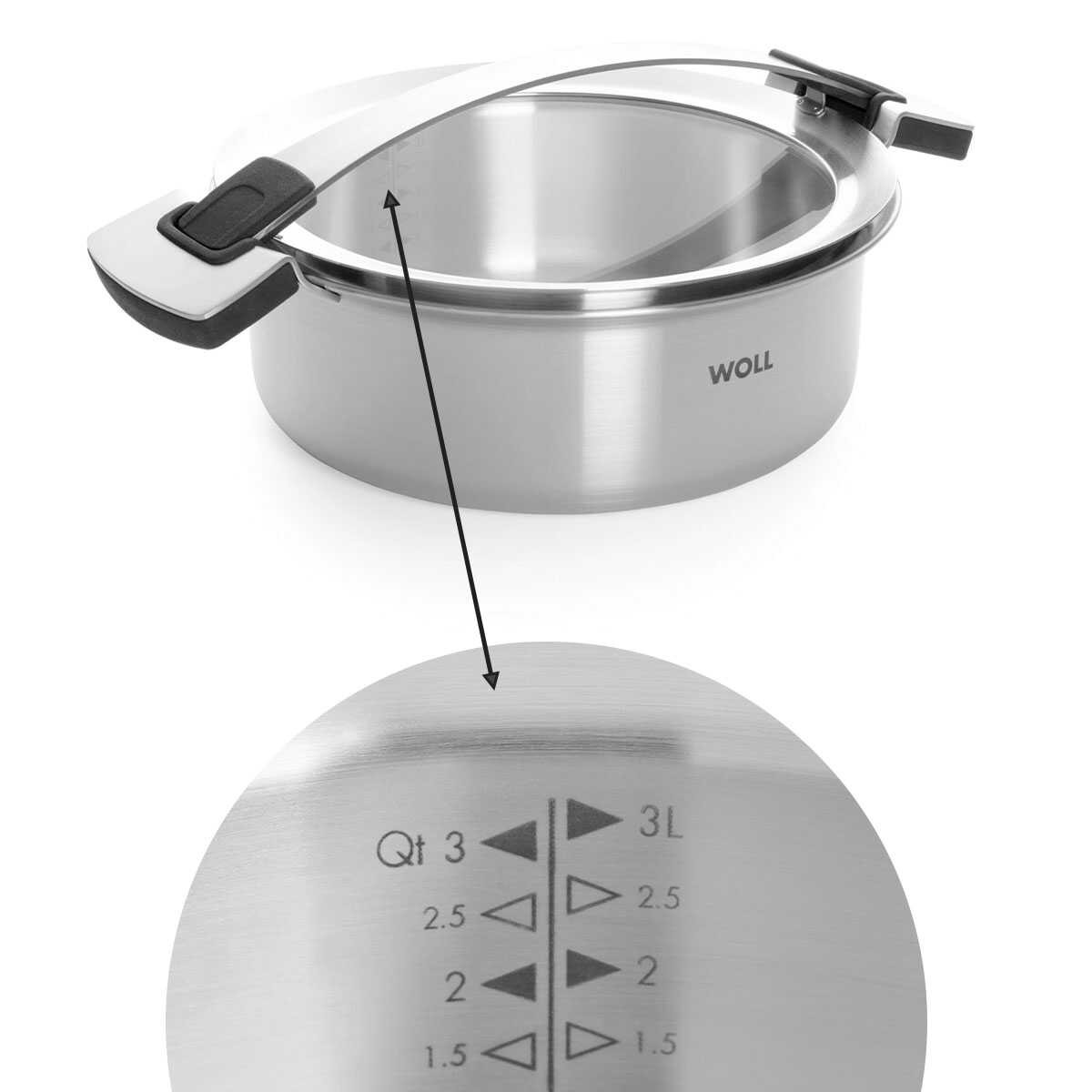 WOLL CONCEPT PRO ÇELİK SIĞ TENCERE 24CM D-WOLL824CO 0 image