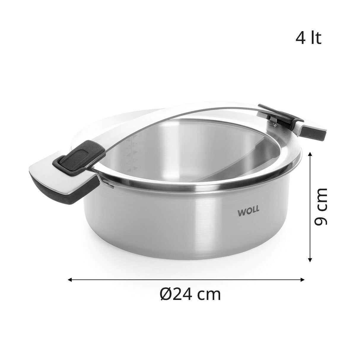 WOLL CONCEPT PRO ÇELİK SIĞ TENCERE 24CM D-WOLL824CO 0 image