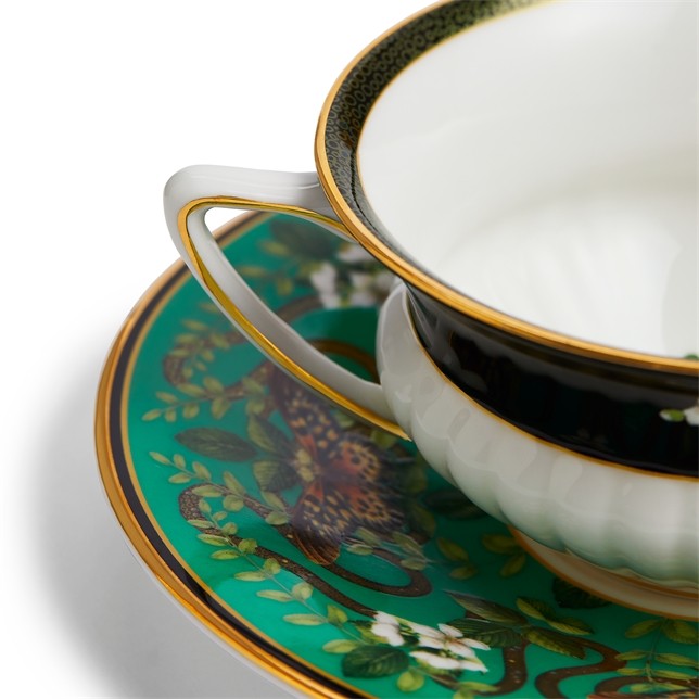 WEDGWOOD Wonderlust Emerald Forest Çay Fincanı ve Tabağı 1057270 0 image