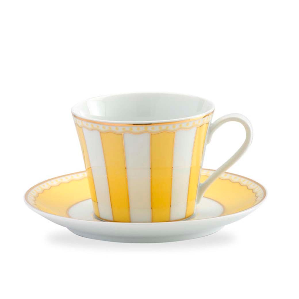 Noritake Carnivale Sarı Porselen Çay Fincan ve Tabak 220ml cover pic