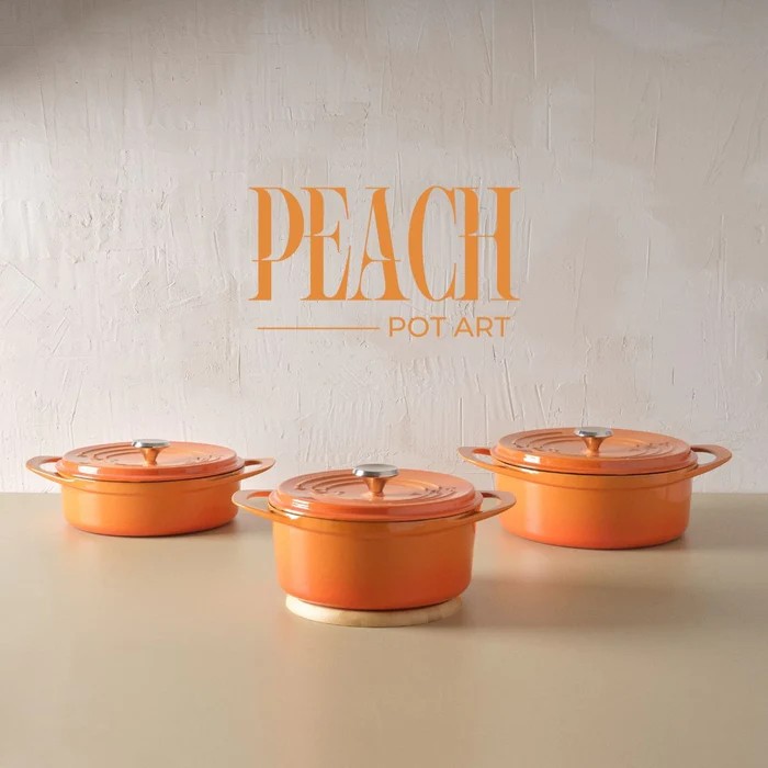 POT ART Peach Sığ Döküm Tencere 26 cm 0 image