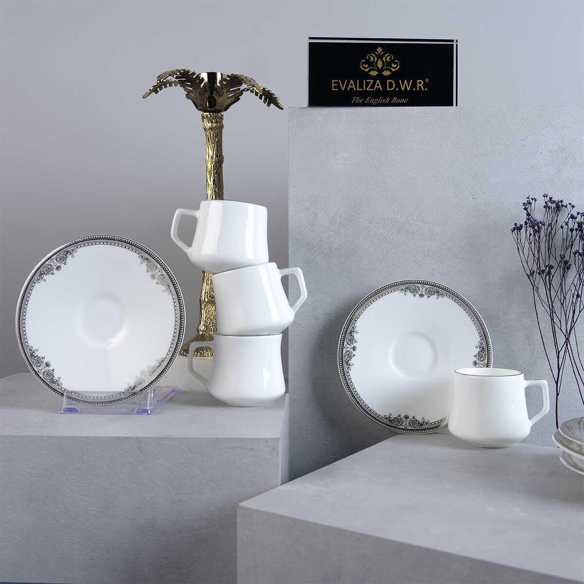 Evaliza Versailles Platin 6 Kişilik Kahve Fincan Takımı 0 image