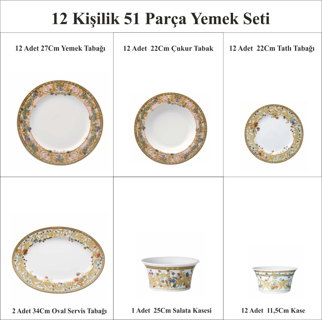 Le Jardin De Versace 12 Kişilik Yemek Seti 51 Prç 0 image