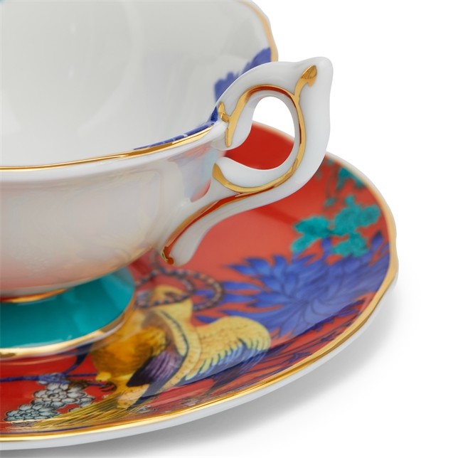 WEDGWOOD Wonderlust Golden Parrot Çay Fincanı ve Tabağı 1057271 0 image