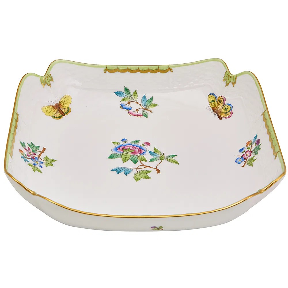 Herend Queen Victoria Porselen 25,5cm Kare Servis Tabağı 0 image