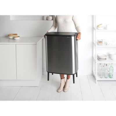 BRABANTİA BO FPP MATT STEEL HI DOKUNMATİK ÇÖP KUTUSU 60L 130267 0 image