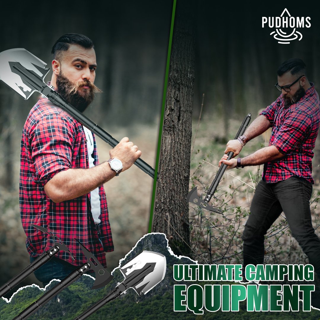 Camping Shovel Axe Outdoor Survival Shovel Set with High Carbon Steel  Camping Gear for Men Outdoor Caming Hiking Backpacking Emergency