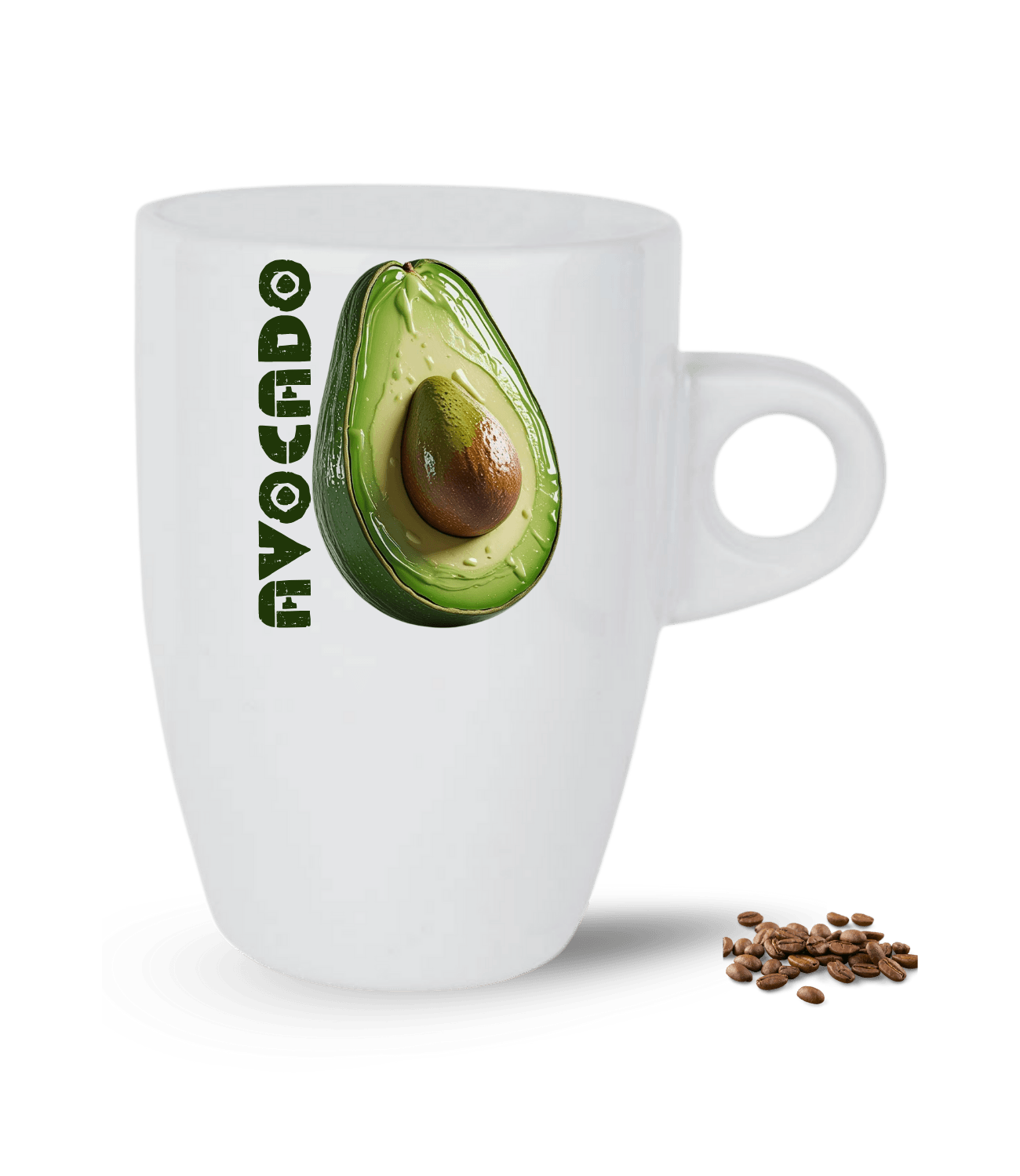 3d Avokado Baskılı Porselen Latte Kupa Bardak