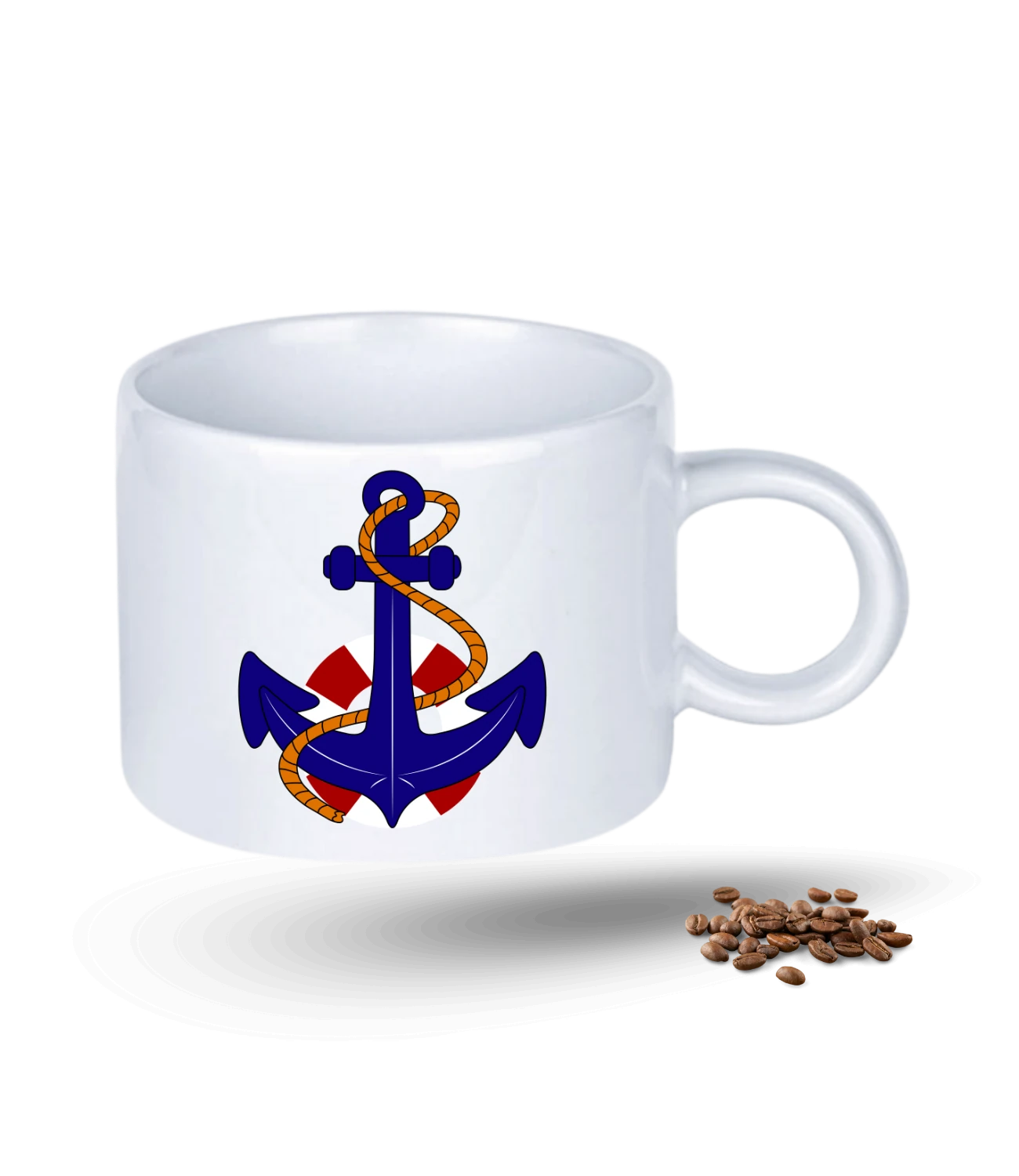 Denizci Temalı Çapa Baskılı Porselen Motto Kupa Bardak