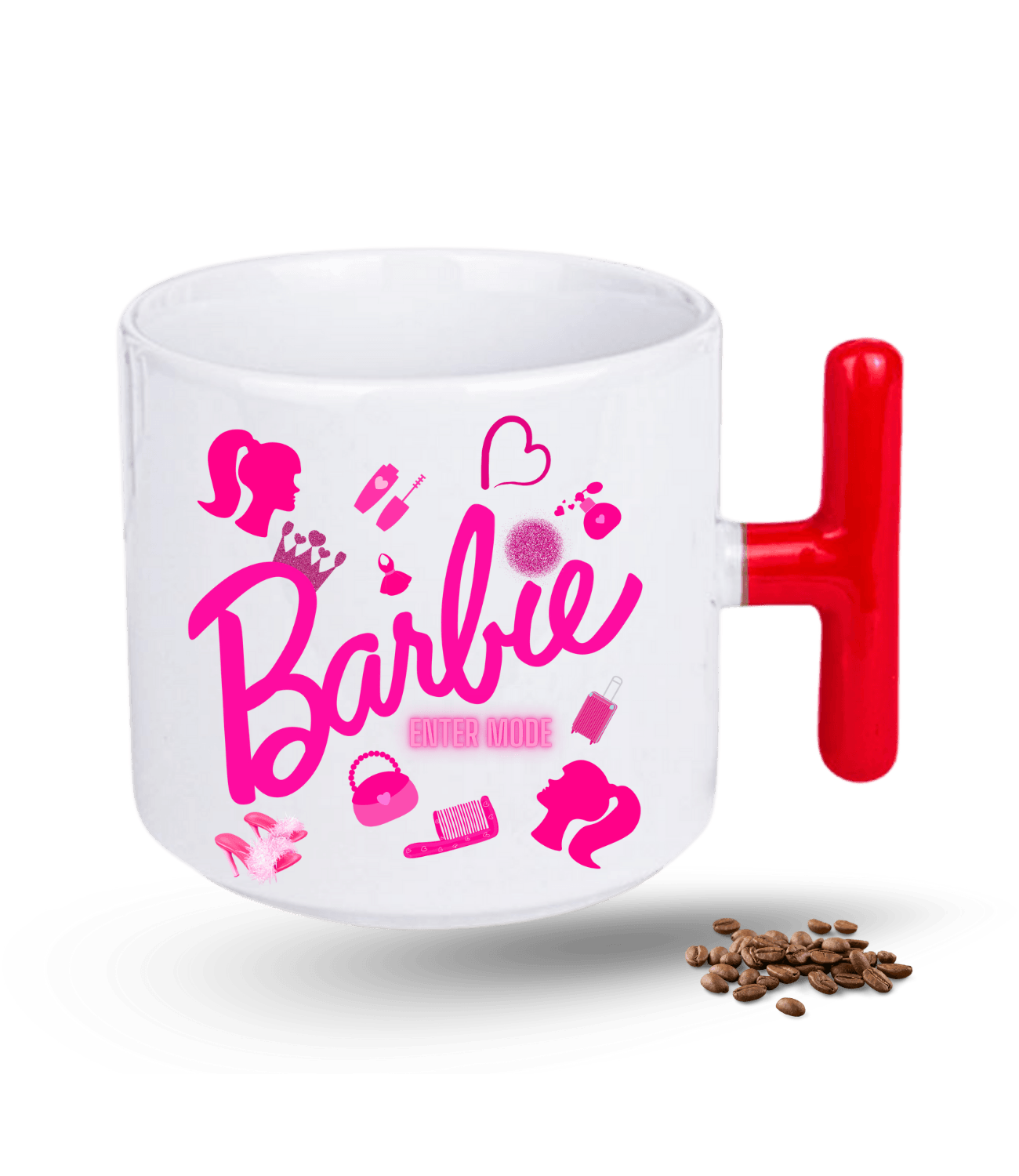 Enter Mode Barbies Baskılı T Saplı Porselen Kupa Bardak