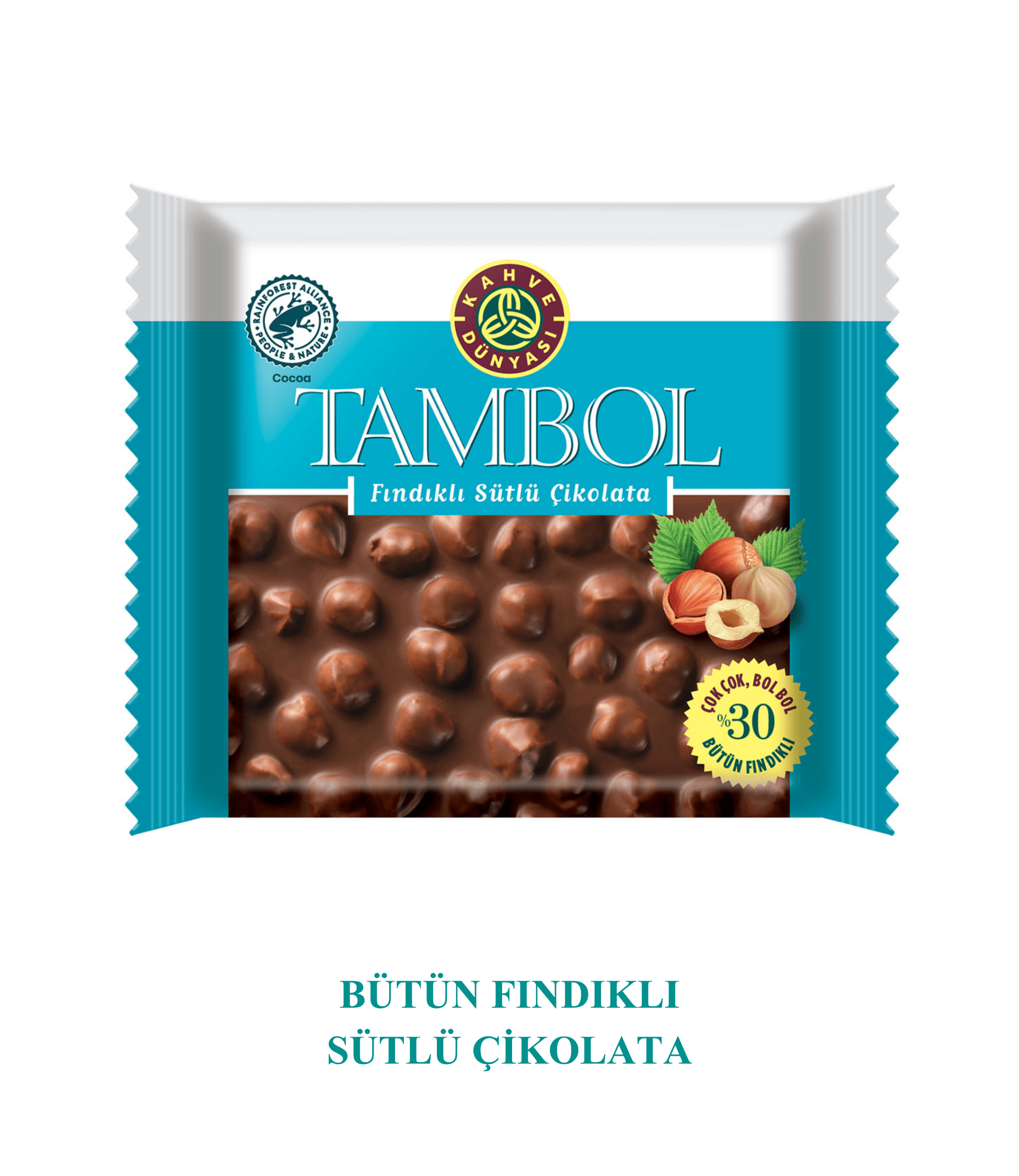 TamBol Bütün Fındıklı Tablet Sütlü Çikolata Kahve Dünyası 77gr