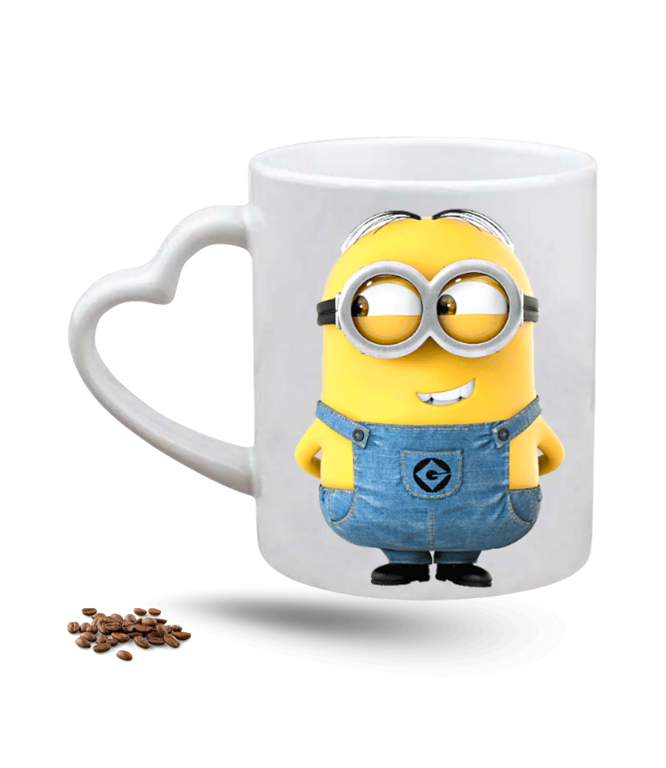 Minyonlar Temalı Jerry Baskılı Porselen Kalp Kulp Kupa Bardak