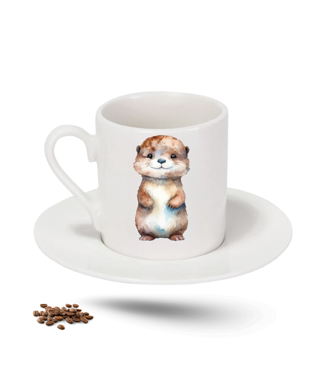 Sevimli Anime Su Samuru Cute Baskılı Porselen Türk Kahvesi Fincanı Tekli