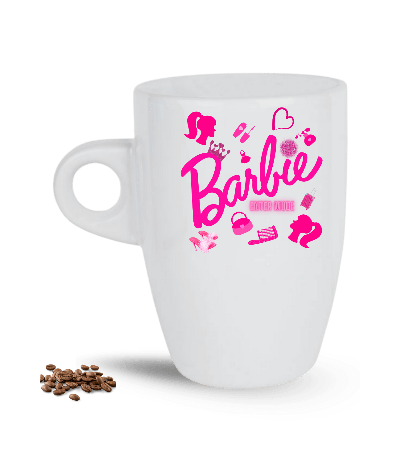 Enter Mode Barbies Baskılı Porselen Latte Kupa Bardak