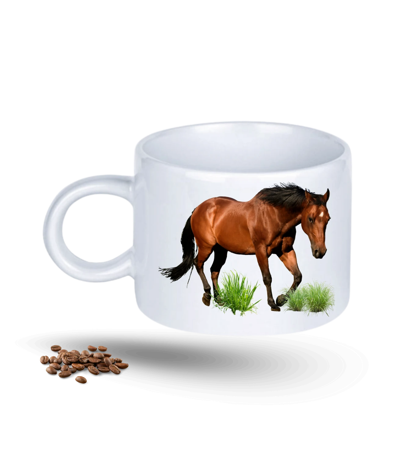 At Temalı At Sever Baskılı Porselen Motto Kupa Bardak