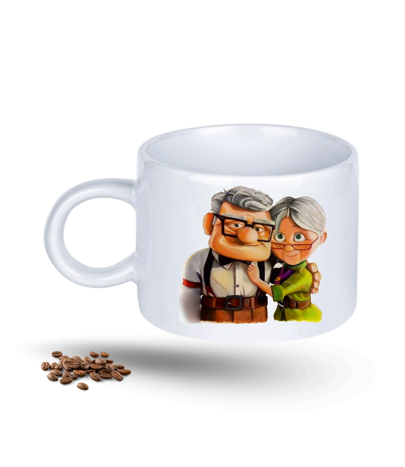 Yukarı Bak Yaşlı Çift Carl and Ellie Baskılı Porselen Motto Kupa Bardak