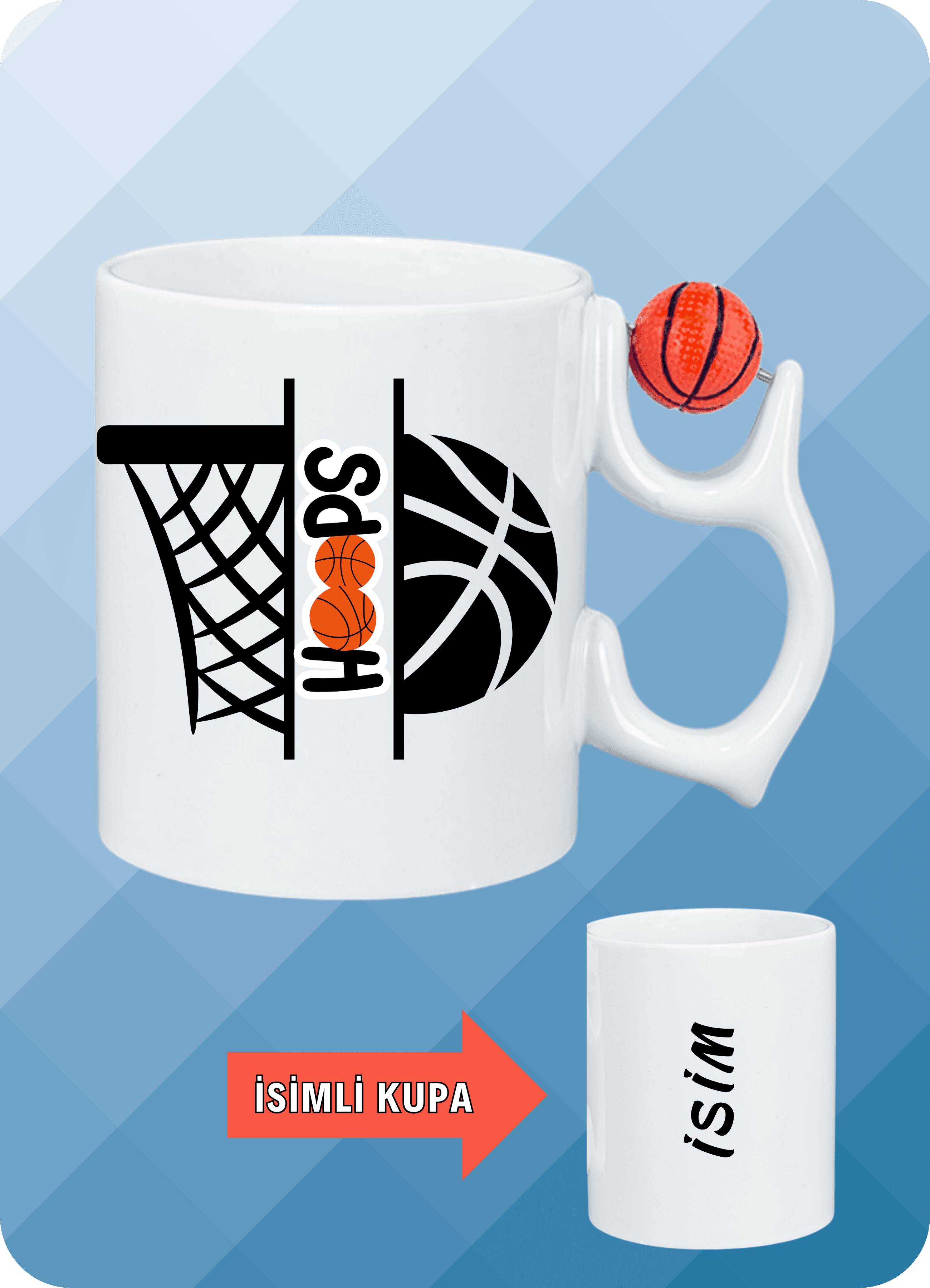 Basketbol Toplu Basket Sever Kupa Bardak Çay Kahve Fincanı-6